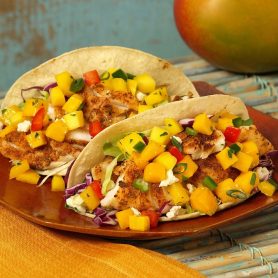 Fish Tacos with Raspberry-Pineapple Salsa